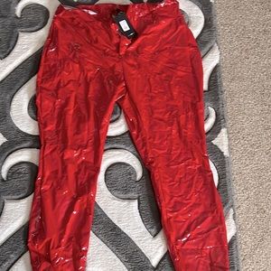 Red leather pants beautiful but fit spacious make an offer